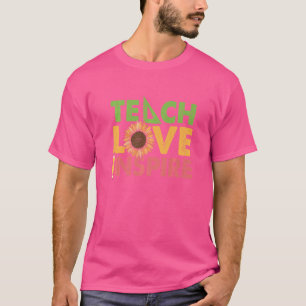 Camiseta Ensinar Amor Inspira Ciência do Girassol