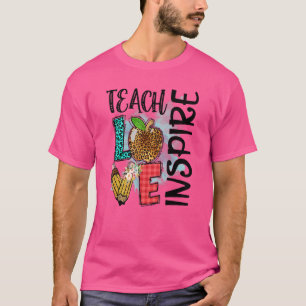 Camiseta Ensinar amor inspira leopardo bonito Impressão