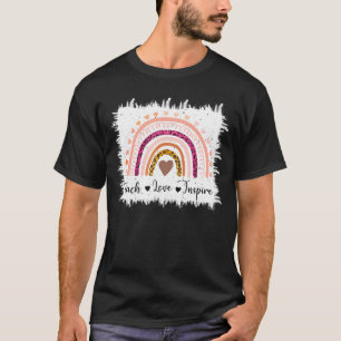 Camiseta Ensinar Amor Inspira Mulheres Professora Rainbow L