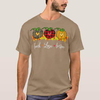 Camiseta Ensinar Amor Inspira Professora Autumn Fall Pumpki
