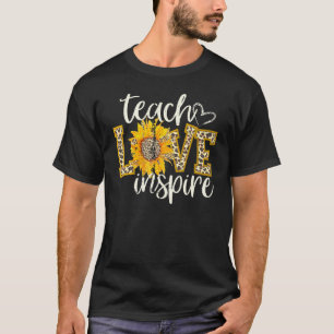 Camiseta Ensinar Amor Inspira Professora Vida Leopard Cheet