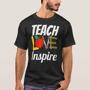 Camiseta Ensinar Amor Inspira Voltar À Escola Prek Kinder T