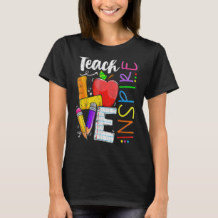 Camiseta Ensinar Amor Inspira Voltar À Escola Prek Kinder T