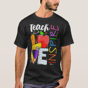 Camiseta Ensinar Amor Inspira Voltar À Escola Prek Kinder T