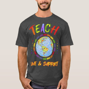 Camiseta Ensinar Amor LGBT Suporte Corações Arco-Íris Amor 