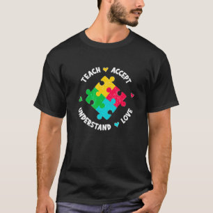 Camiseta Ensinar Autismo Do Professor De Amor Awaren