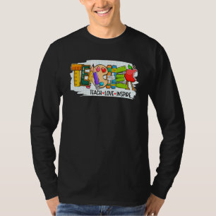 Camiseta Ensinar Ensino Bonito E Inspirar Homens Gráficos T