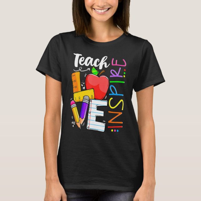 Camiseta Ensinar Ensino Bonito E Inspirar Homens Professore (Frente)