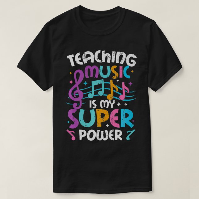 Camiseta Ensinar Música É Meu Professor De Música De Superp (Frente do Design)