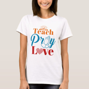 Camiseta Ensinar Rezar Adorava Professora Católica Cristã F