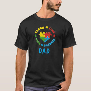 Camiseta Ensine Amor Esperança Inspire Autismo Pai Personal