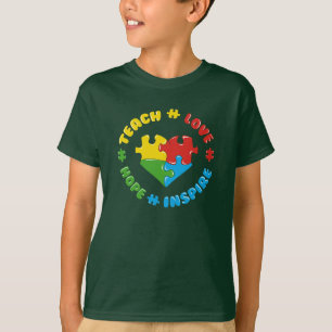 Camiseta Ensine Amor Esperança Inspire Conscientização do A