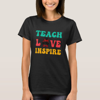 Camiseta Ensine Amor Inspire Coque Desarrumado Retro Profes