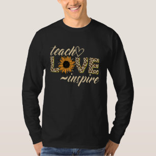 Camiseta Ensine Amor Inspire Girassol Fofo Leopardo Guepard