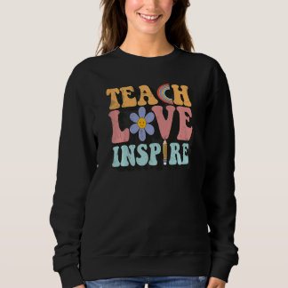 Camiseta Ensine Amor Inspire Retro Groovy Professor Mulhere