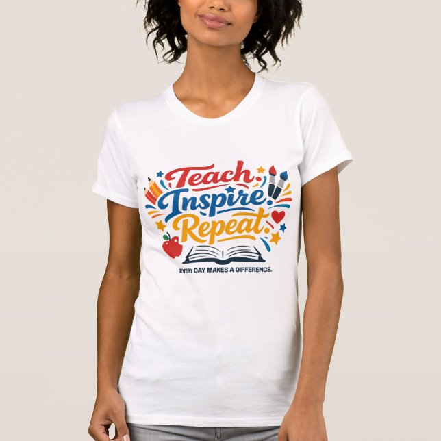 Camiseta Ensine - Inspire - Repita  (Frente)