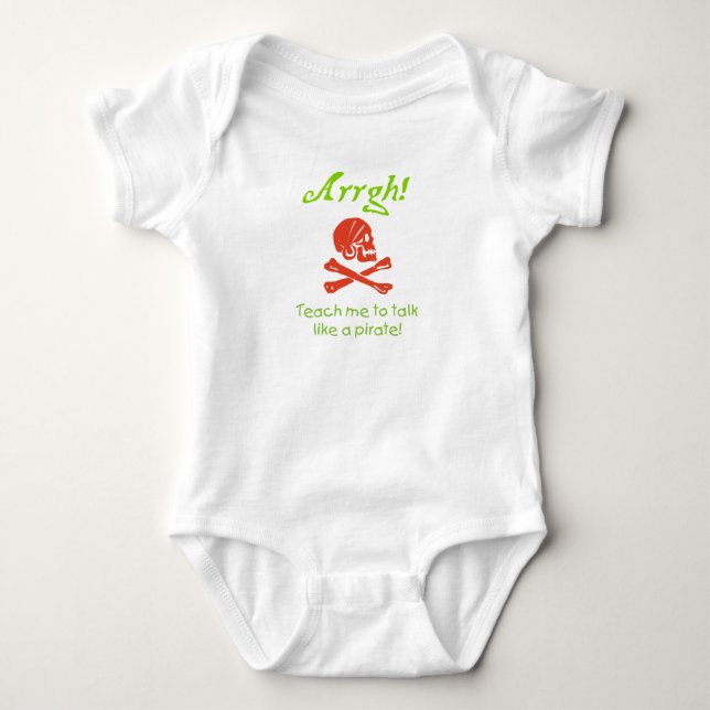 Camiseta Ensine-me a falar como um bebê pirata (Frente)