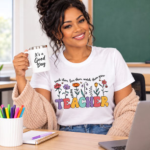 Camiseta Ensine-os Ame-os Motivacional Wildflower