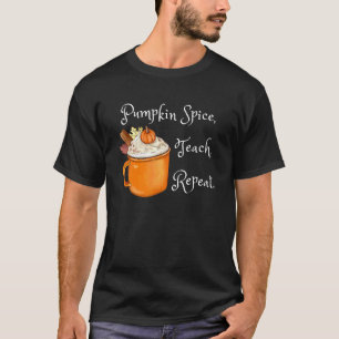 Camiseta Ensine Repetir Tempero de Abóbora Café de Outono P