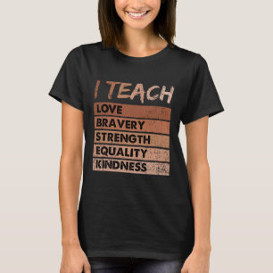 Camiseta Ensino Amar Força Bravery História Negra Mês