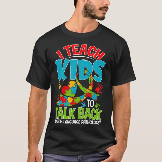 Camiseta Ensino As Crianças A Falar De Novo Terapista Engra (Frente)