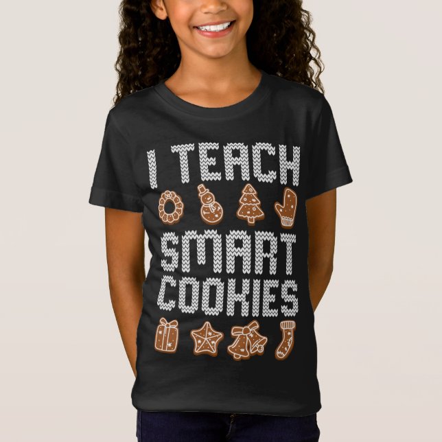 Camiseta Ensino Biscoitos Inteligentes Professor de Natal C (Frente)