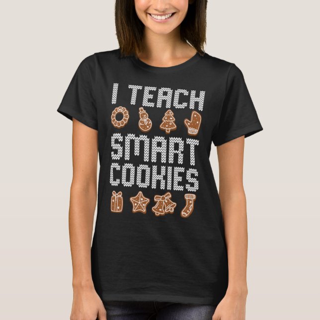 Camiseta Ensino Biscoitos Inteligentes Professor de Natal C (Frente)