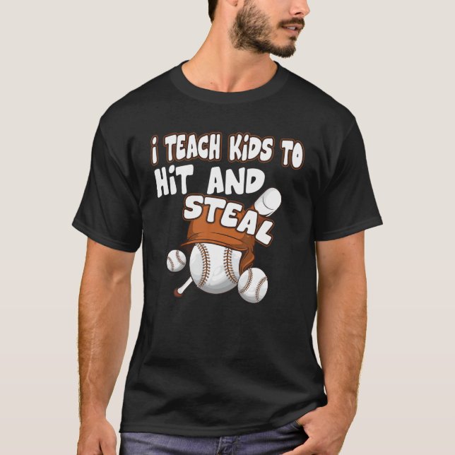 Camiseta Ensino Crianças A Acertar E Roubar... Treinador De (Frente)