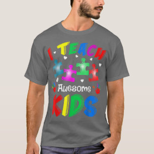 Camiseta Ensino Crianças Incríveis Autismo Quebra-cabeça de