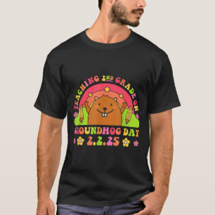 Camiseta Ensino da 2ª Série no Dia do Groundhog Funny Schoo