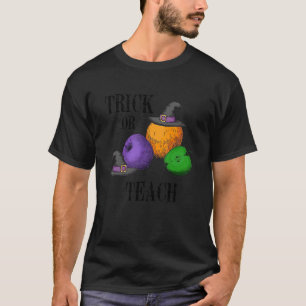 Camiseta Ensino da Escola Halloween Trick ou Teach Ghost Se