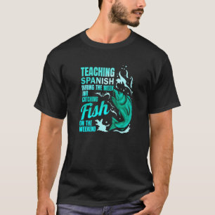 Camiseta Ensino de Espanhol & Pescando Professor de Espanho