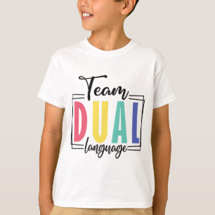 Camiseta Ensino de Linguagem Dupla da Equipe de Esquadrão E