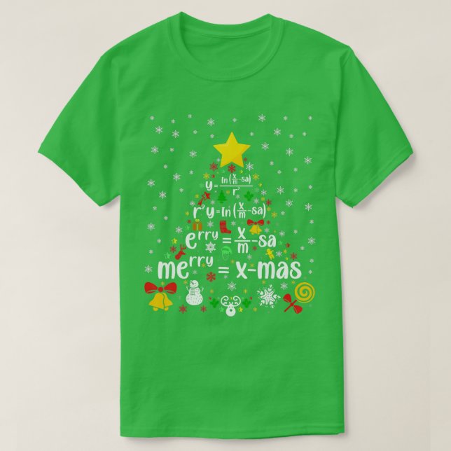 Camiseta Ensino de matemática de Natal professor de matemát (Frente do Design)