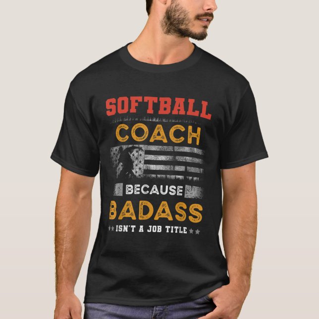 Camiseta Ensino De Softball Engraçado Presente Para Homens, (Frente)