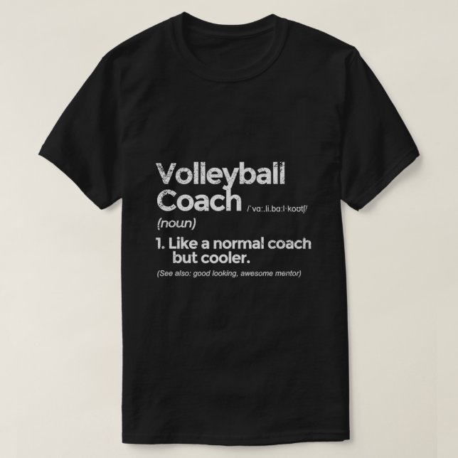 Camiseta Ensino de Voleibol Definição Engraçado (Frente do Design)