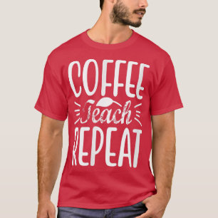 Camiseta Ensino do Café Repetir Retrô para Professora da Es