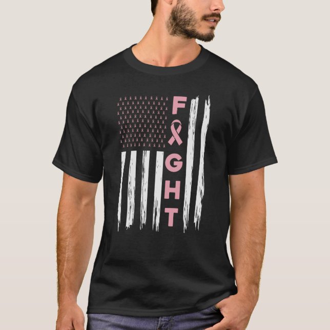 Camiseta Ensino do Cancer da Mama Bonito Amigos Luta pela U (Frente)