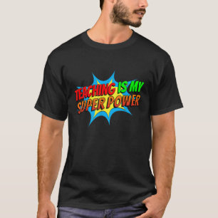 Camiseta Ensino é meu super poder, gibi engraçado de volta