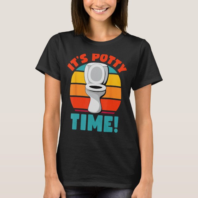Camiseta Ensino Engraçado de Potty É Humor de Banheiro em P (Frente)