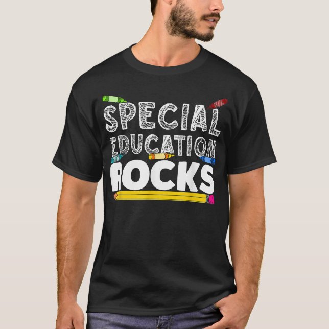 Camiseta Ensino Especial Bonito Para Homens Especiais E (Frente)