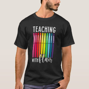 Camiseta Ensino feminino com professor de Caneta de felino