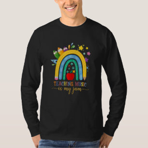 Camiseta Ensino Feminino Música É Minha Jam Boho Arco-Íris