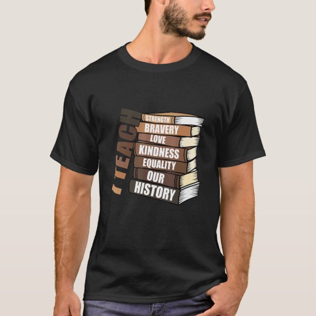 Camiseta Ensino História, Professor História Negra Mês (Frente)