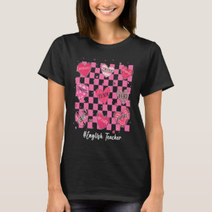 Camiseta Ensino Inglês Corações Ensino Amor Inspira Valenti