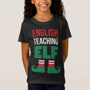 Camiseta Ensino Inglês Elf Bonito Presente de Natal para En