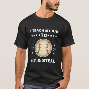 Camiseta Ensino Meu Filho A Bater E Roubar - Beisebol Engra