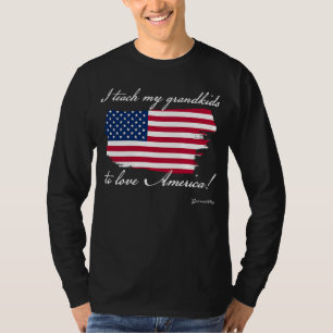CAMISETA ENSINO MEUS NETOS A AMAR A AMÉRICA E A AMAR