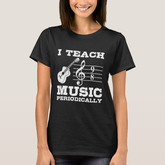 Camiseta Ensino Música Periodicamente Símbolo de Nota Music (Frente)