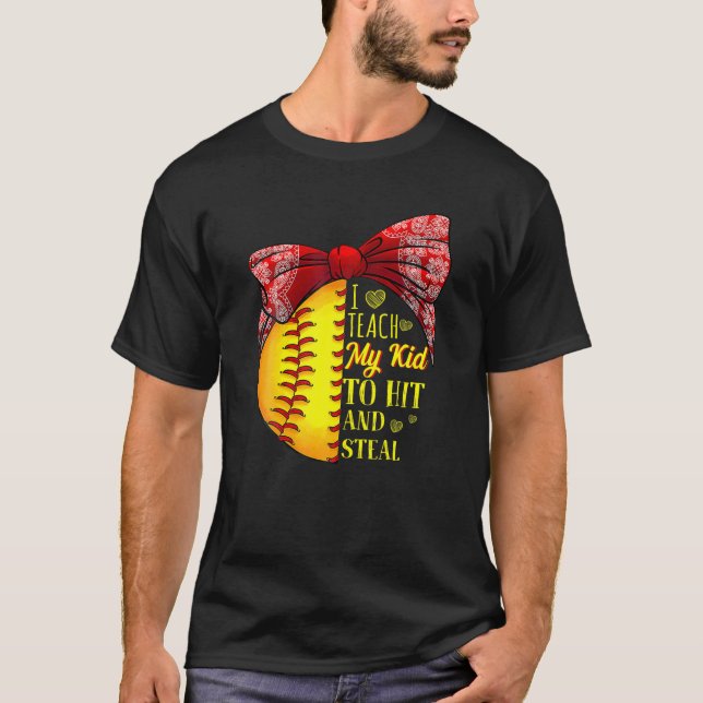 Camiseta Ensino O Meu Filho A Atingir E Roubar Baseball Sof (Frente)